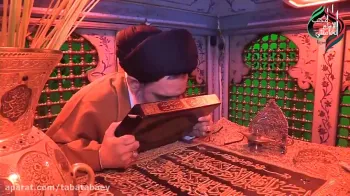 غبارروبی داخل ضریح حضرت رقیه(س) با حضور نماینده رهبرانقلاب درسوریه